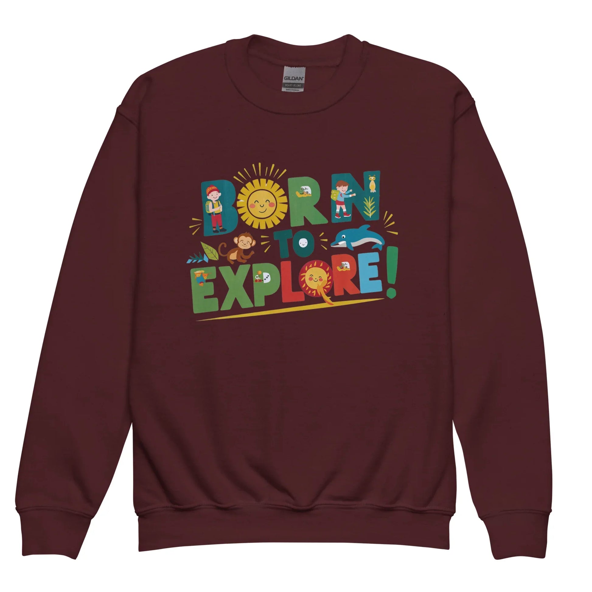 Born To Explore | Youth Crewneck Sweatshirt - AwRans Clothing