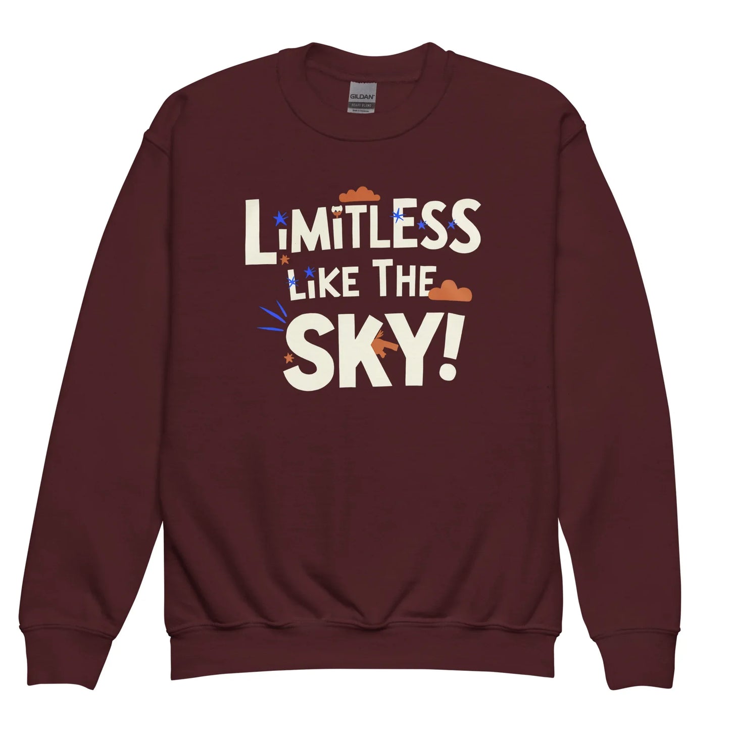 Limitless Like The Sky | Youth Crewneck Sweatshirt - AwRans Clothing