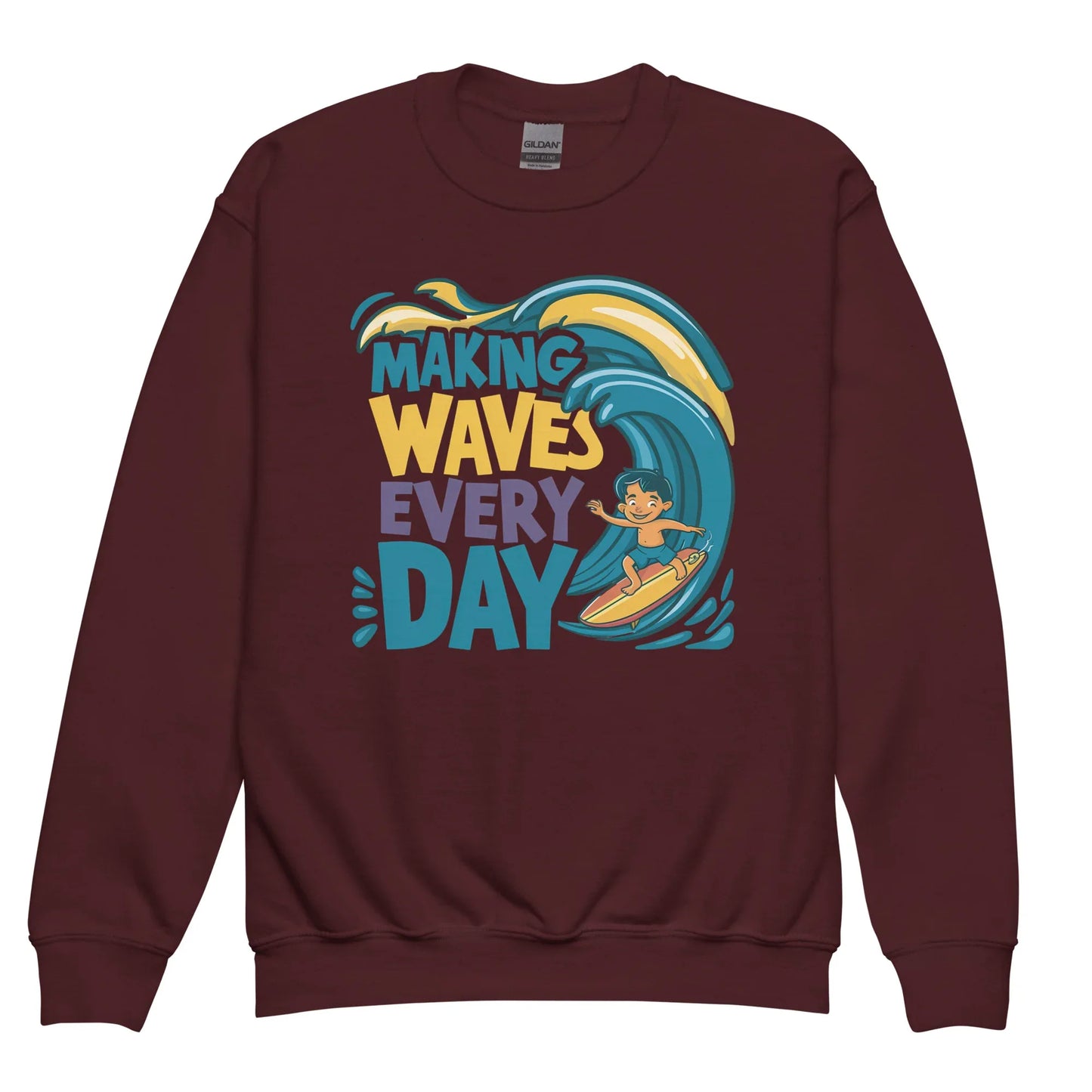 Making Waves Everyday | Youth Crewneck Sweatshirt - AwRans Clothing