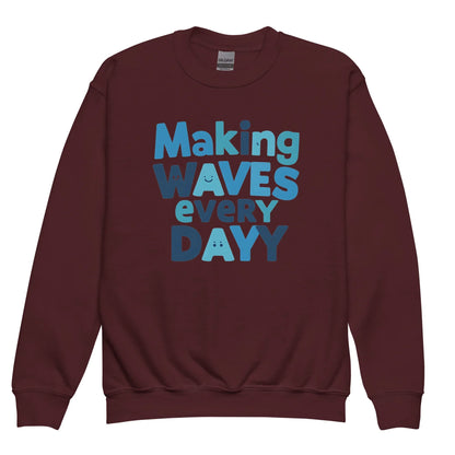 Making Waves Everyday | Youth Crewneck Sweatshirt - AwRans Clothing