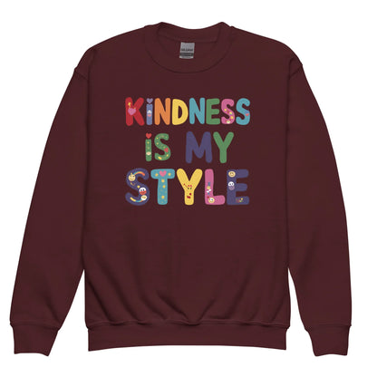Kindness Is My Style | Youth Crewneck Sweatshirt - AwRans Clothing