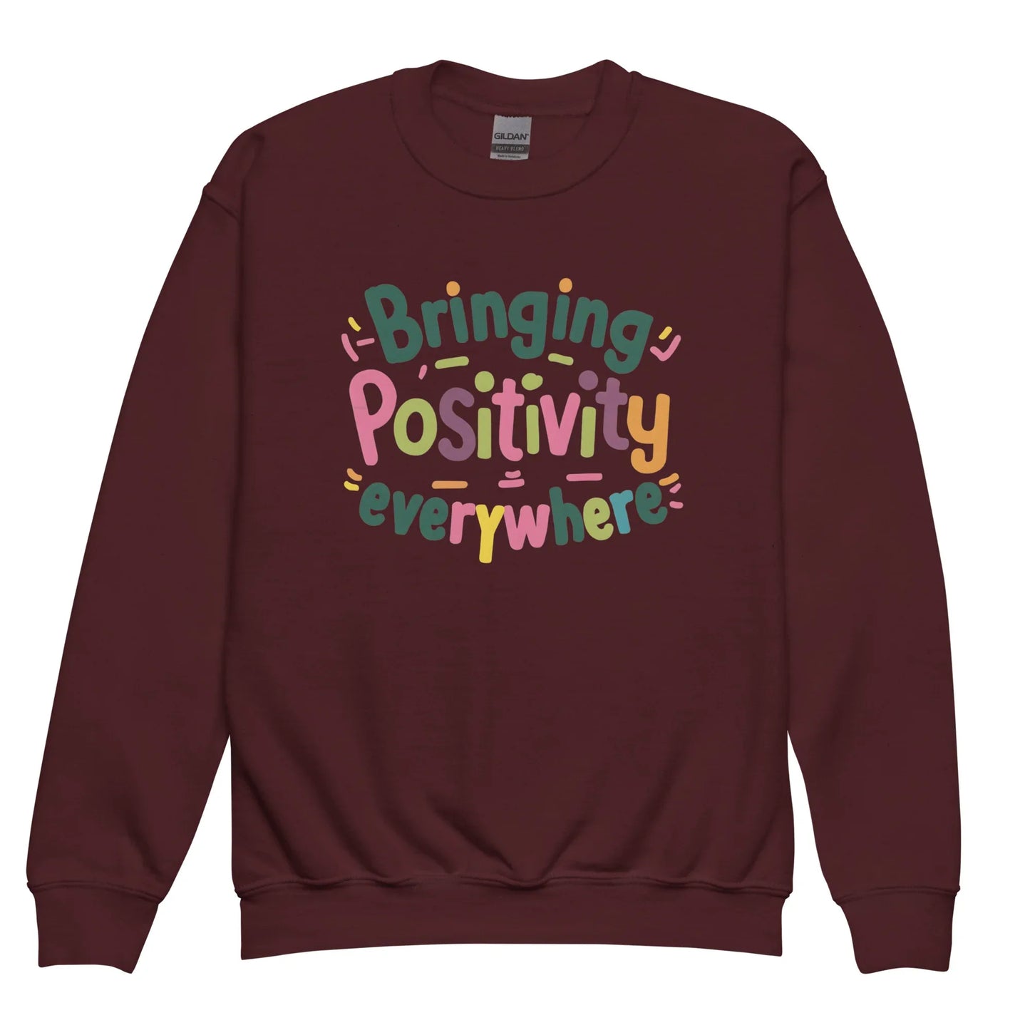Bringing Positivity Everywhere | Youth Crewneck Sweatshirt - AwRans Clothing