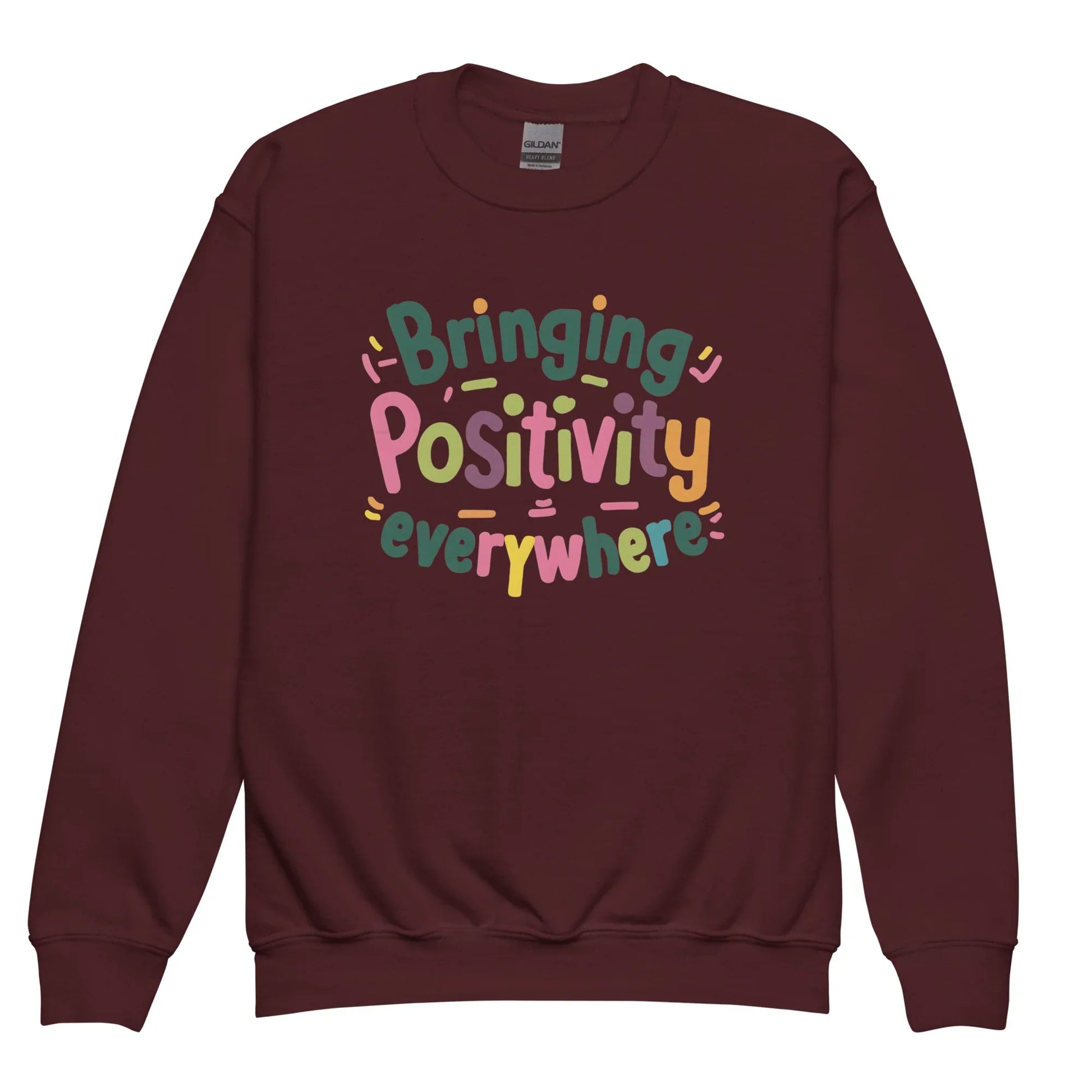 Bringing Positivity Everywhere | Youth Crewneck Sweatshirt - AwRans Clothing