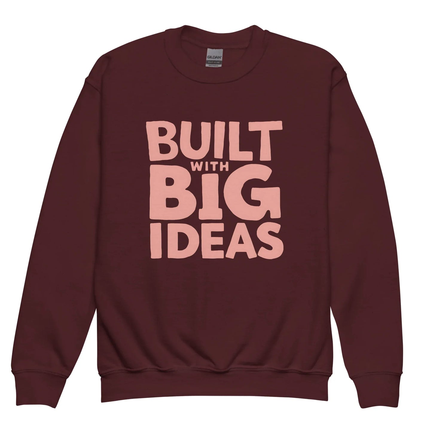 Built With Big Ideas | Youth Crewneck Sweatshirt - AwRans Clothing