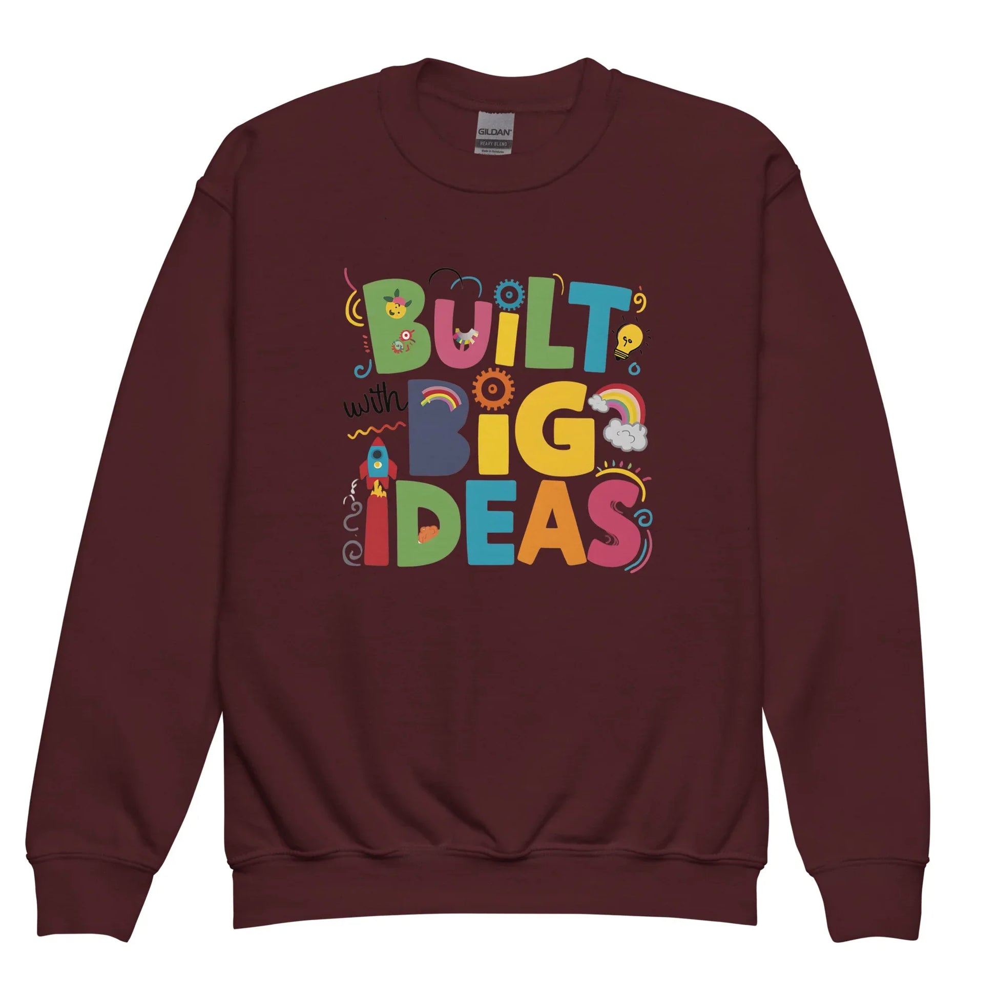Built With Big Ideas | Youth Crewneck Sweatshirt - AwRans Clothing