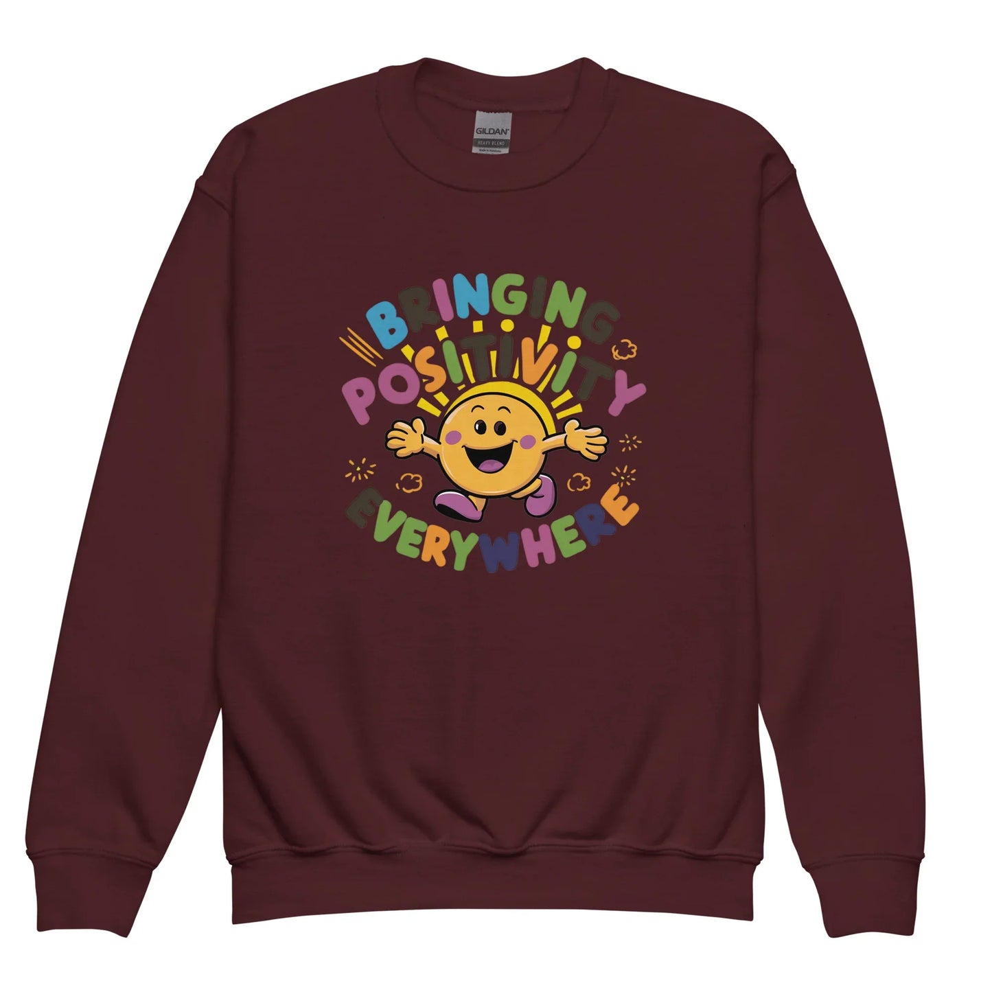 Bringing Positivity Everywhere | Youth Crewneck Sweatshirt - AwRans Clothing