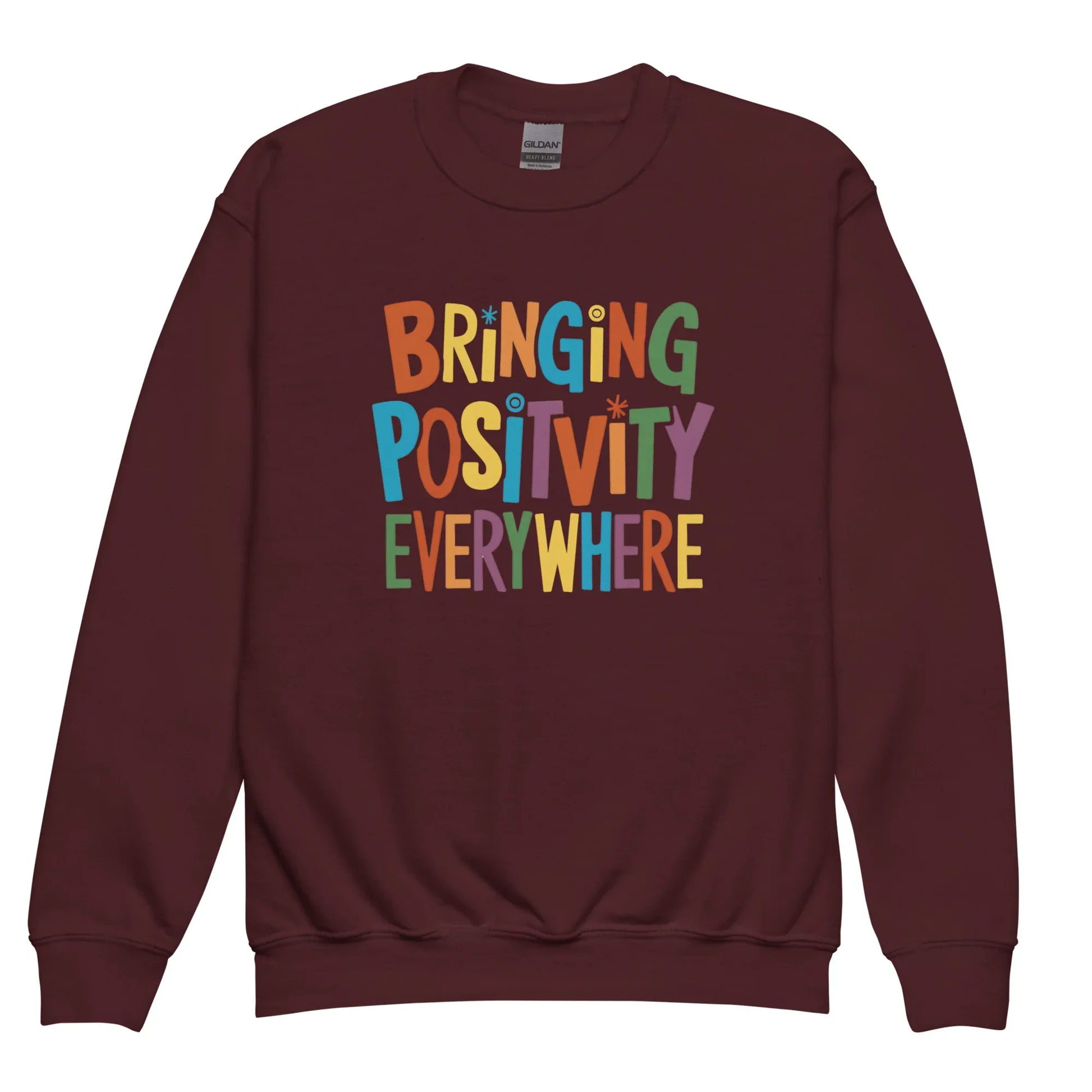 Bringing Positivity Everywhere | Youth Crewneck Sweatshirt - AwRans Clothing