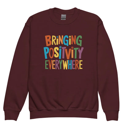 Bringing Positivity Everywhere | Youth Crewneck Sweatshirt - AwRans Clothing