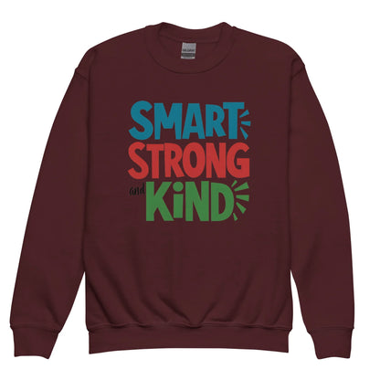Smart, Strong And Kind | Youth Crewneck Sweatshirt - AwRans Clothing