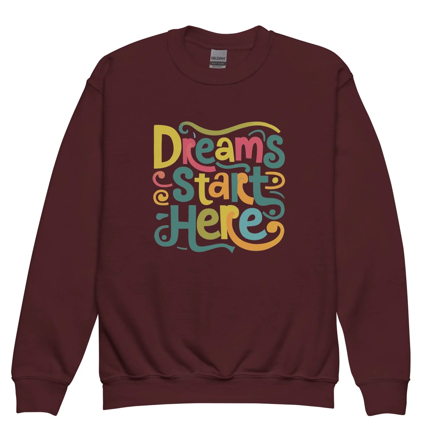Dreams Start Here | Youth Crewneck Sweatshirt - AwRans Clothing