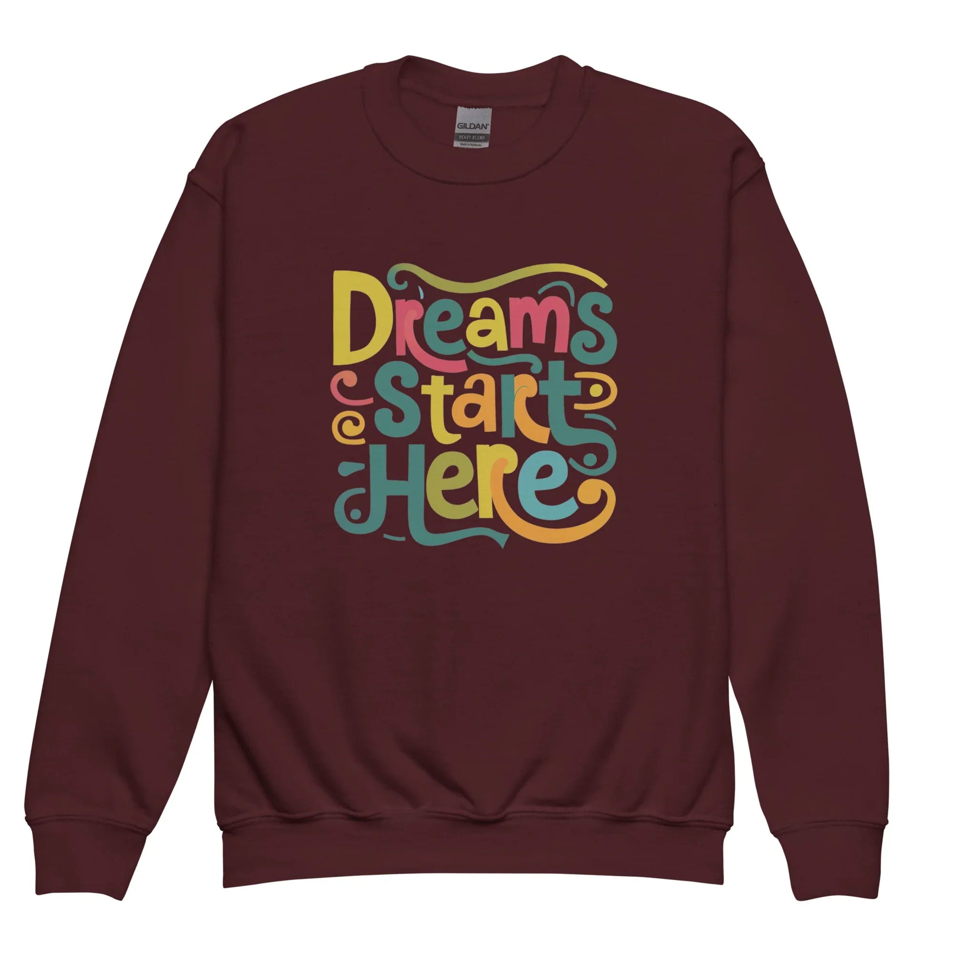 Dreams Start Here | Youth Crewneck Sweatshirt - AwRans Clothing