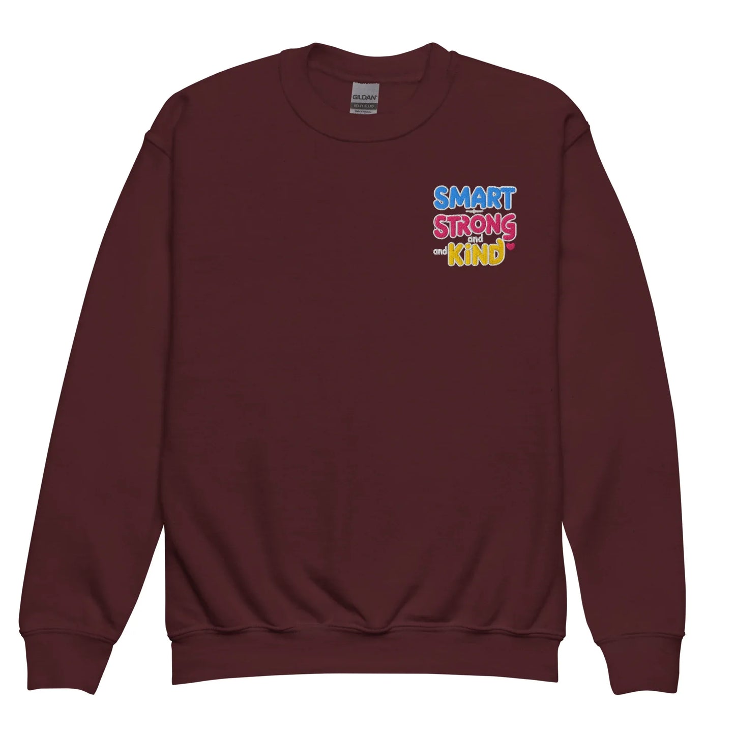 Smart Strong And Kind | Youth Crewneck Embroidered Sweatshirt - AwRans Clothing