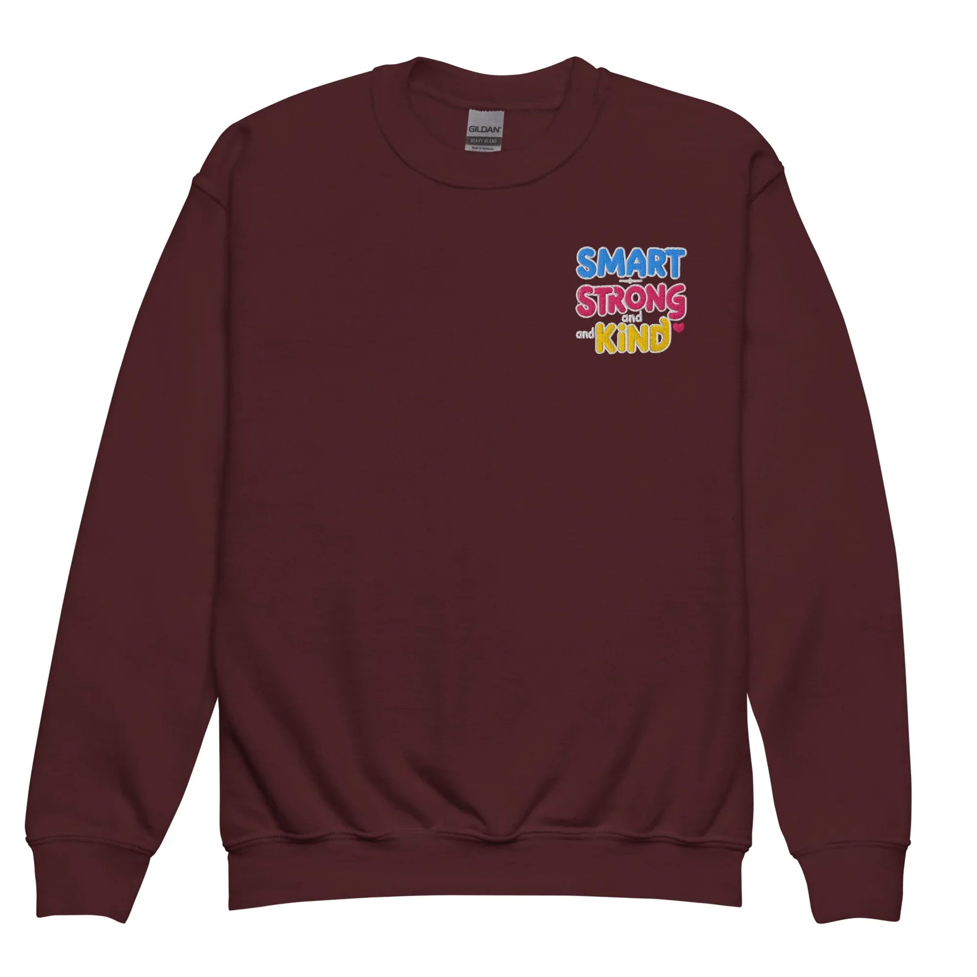 Smart Strong And Kind | Youth Crewneck Embroidered Sweatshirt - AwRans Clothing
