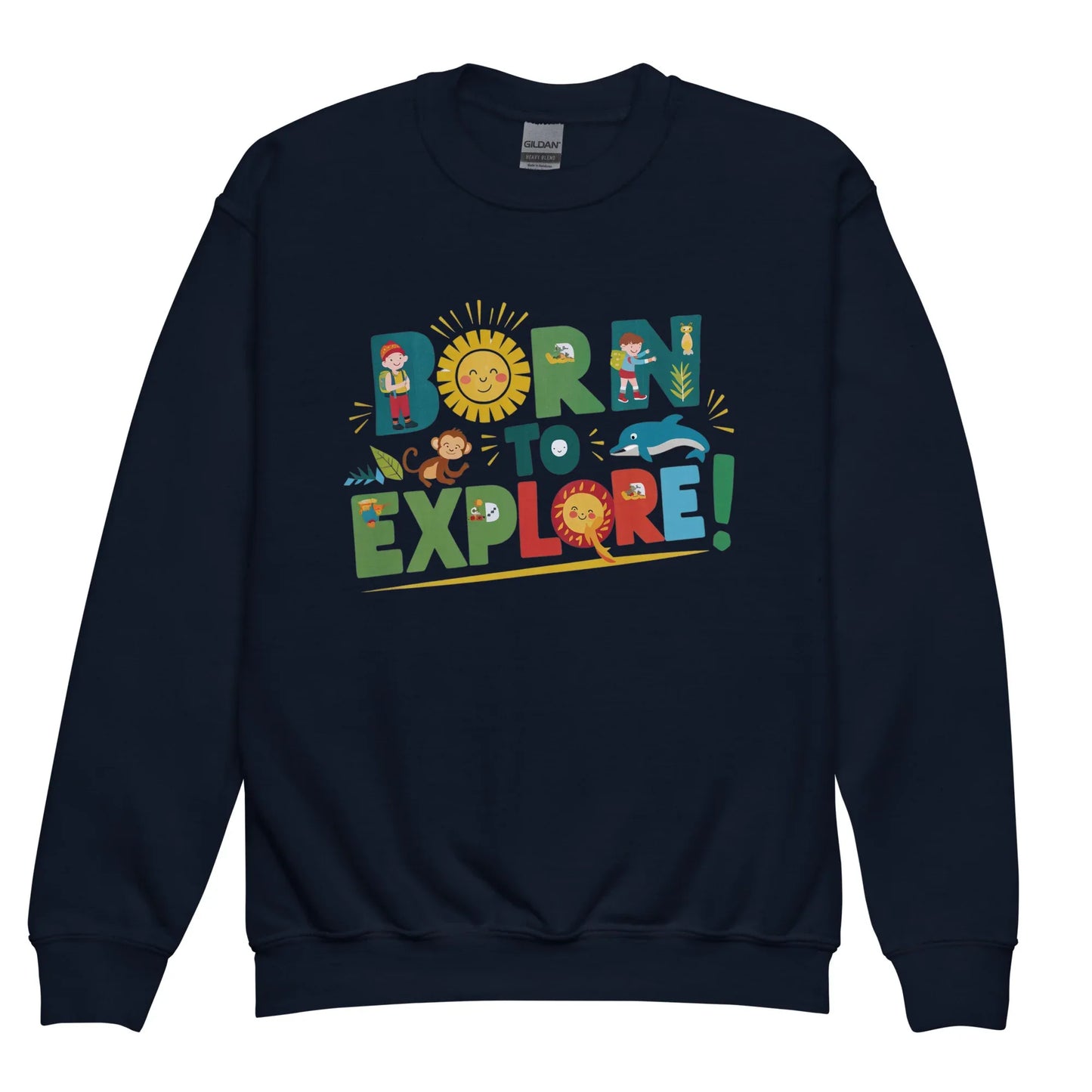 Born To Explore | Youth Crewneck Sweatshirt - AwRans Clothing