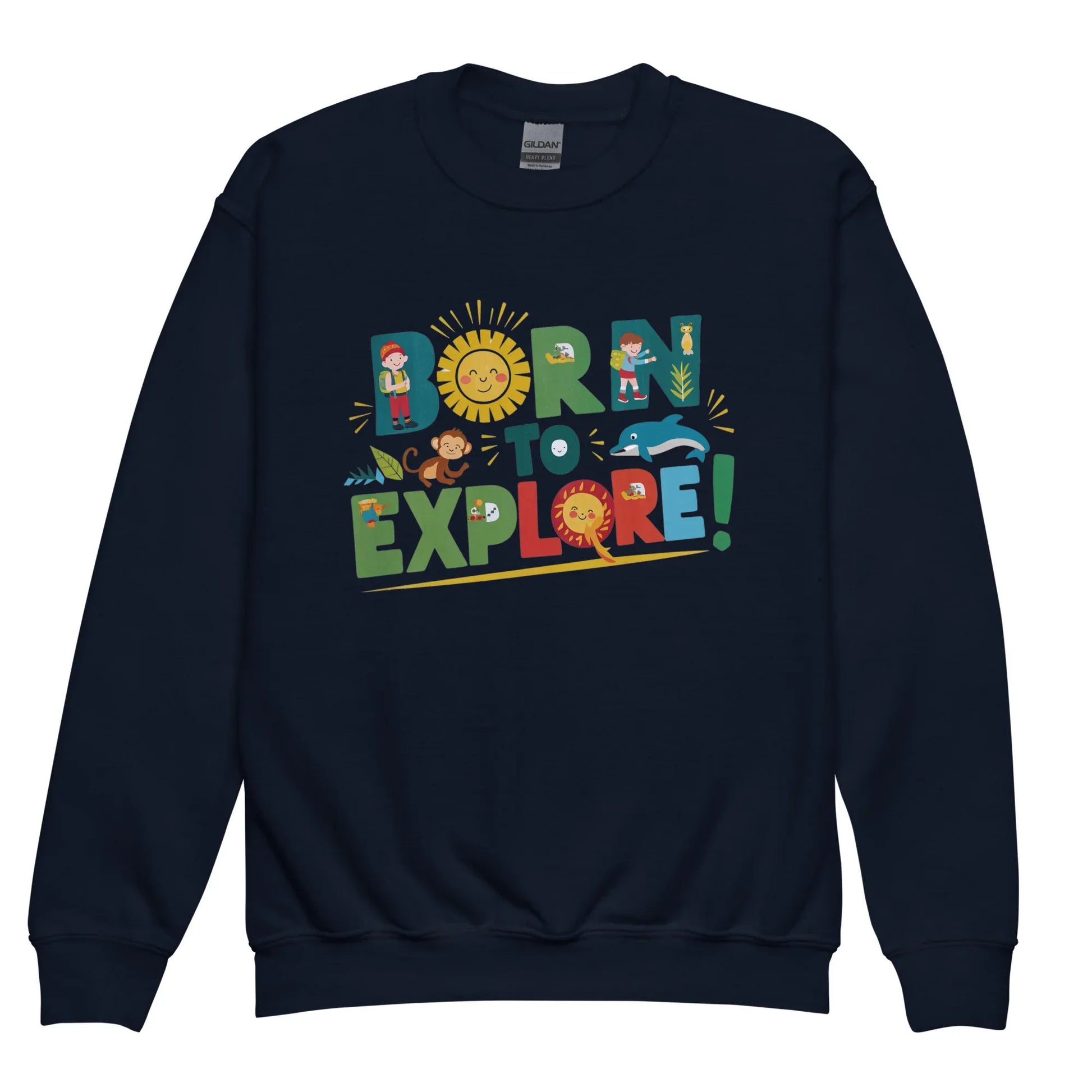Born To Explore | Youth Crewneck Sweatshirt - AwRans Clothing