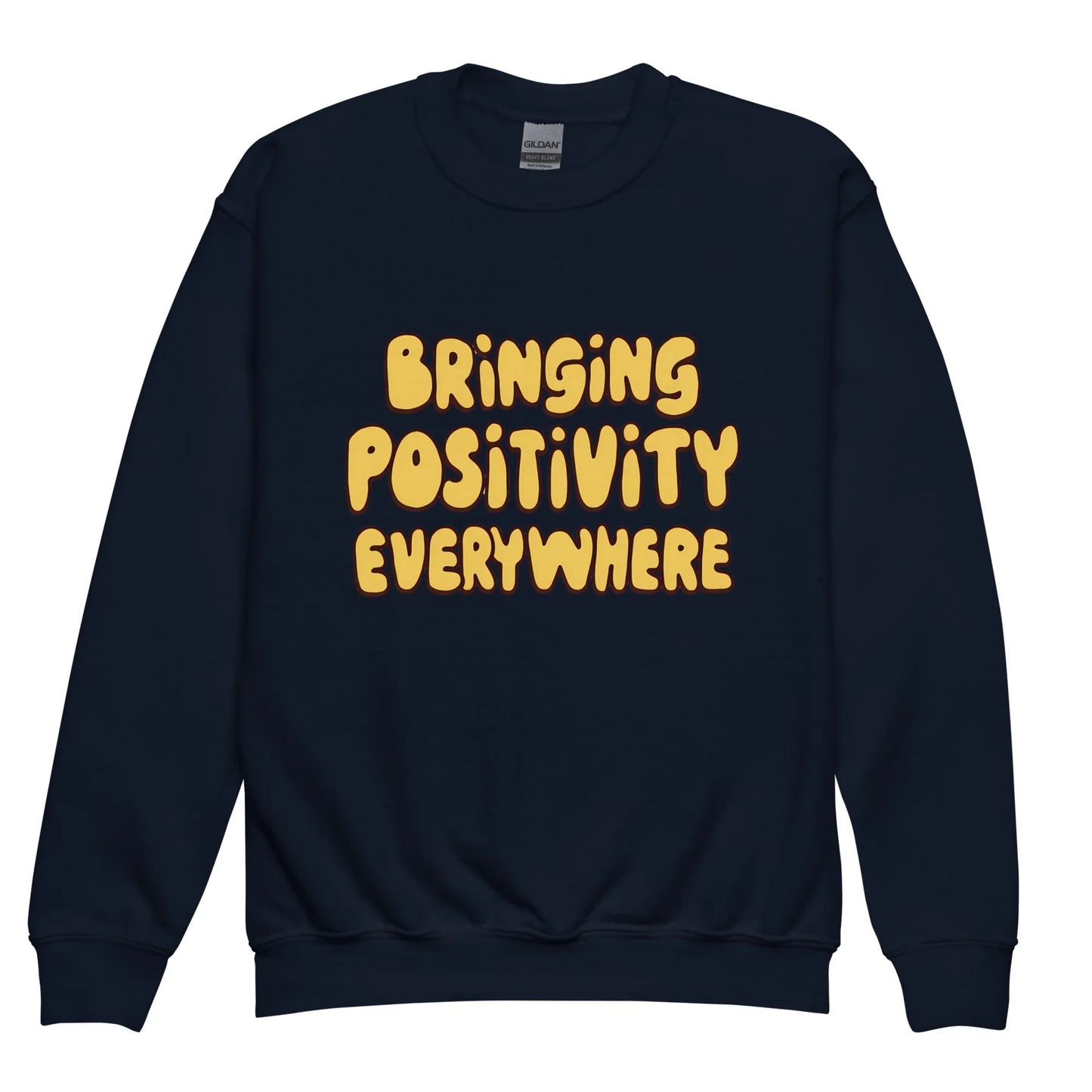 Bringing Positivity Everywhere | Youth Crewneck Sweatshirt - AwRans Clothing