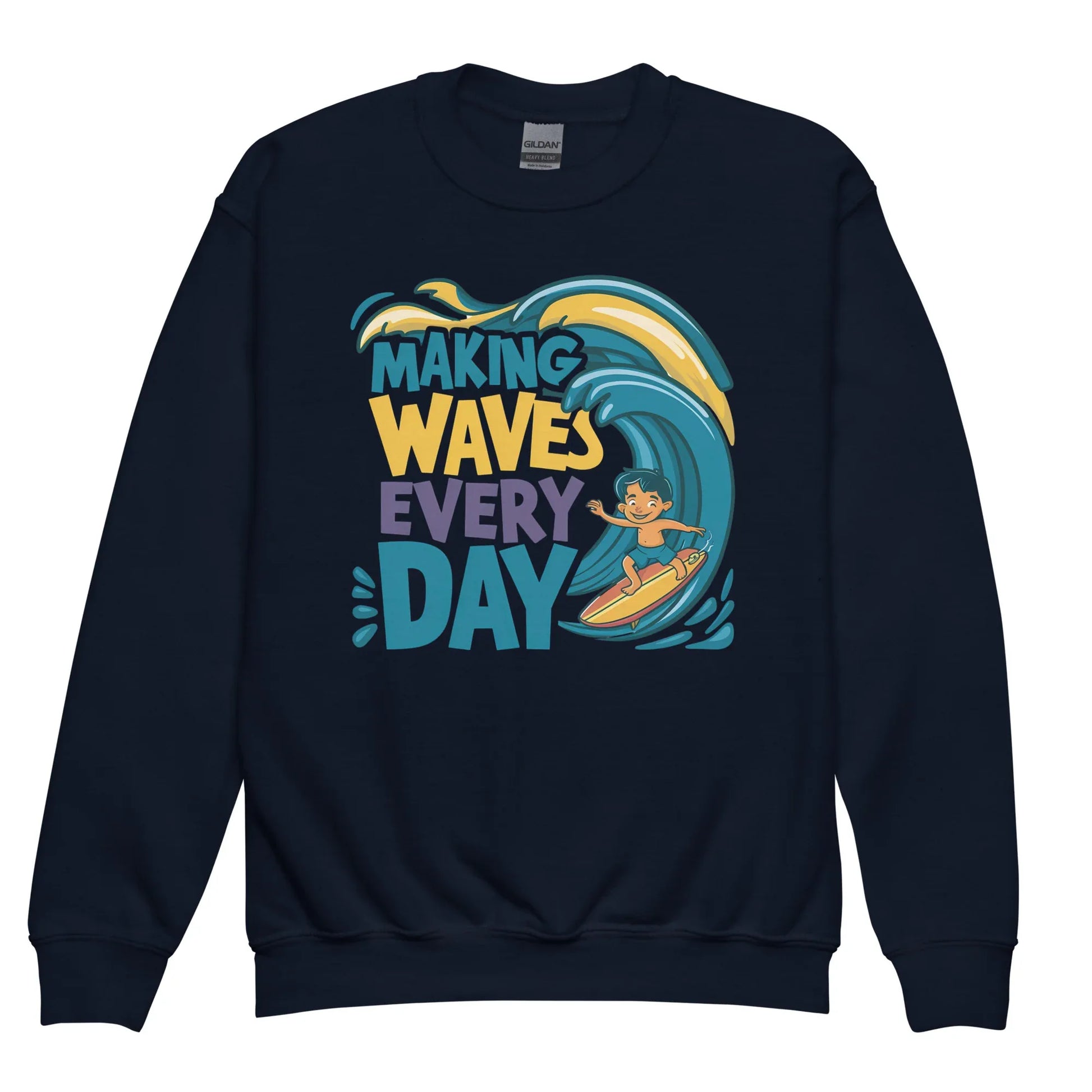 Making Waves Everyday | Youth Crewneck Sweatshirt - AwRans Clothing