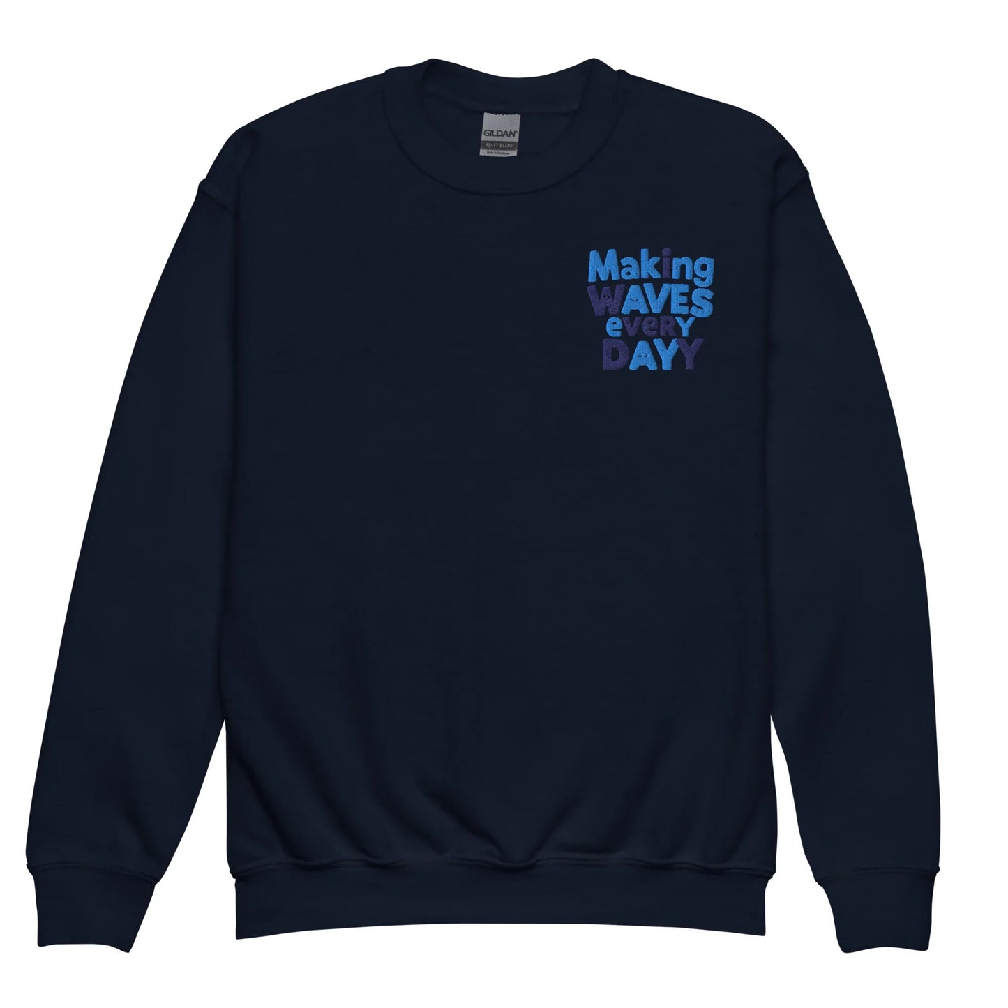 Making Waves Everyday | Youth Crewneck Embroidered Sweatshirt - AwRans Clothing