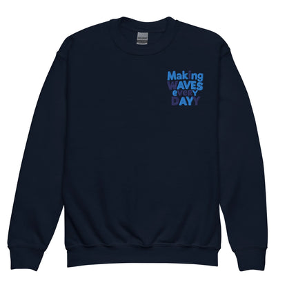 Making Waves Everyday | Youth Crewneck Embroidered Sweatshirt - AwRans Clothing