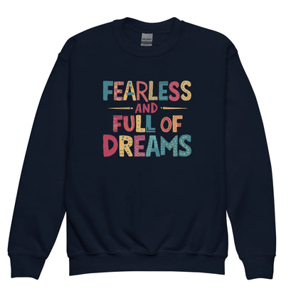 Fearless And Full Of Dreams | Youth Crewneck Sweatshirt - AwRans Clothing
