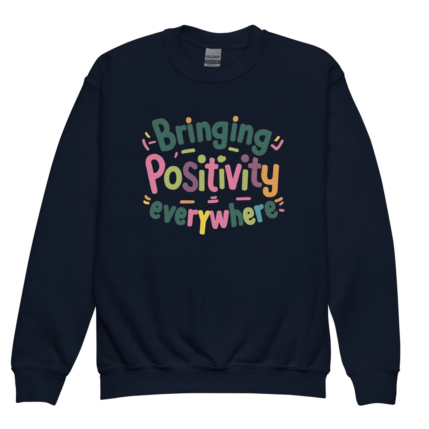 Bringing Positivity Everywhere | Youth Crewneck Sweatshirt - AwRans Clothing
