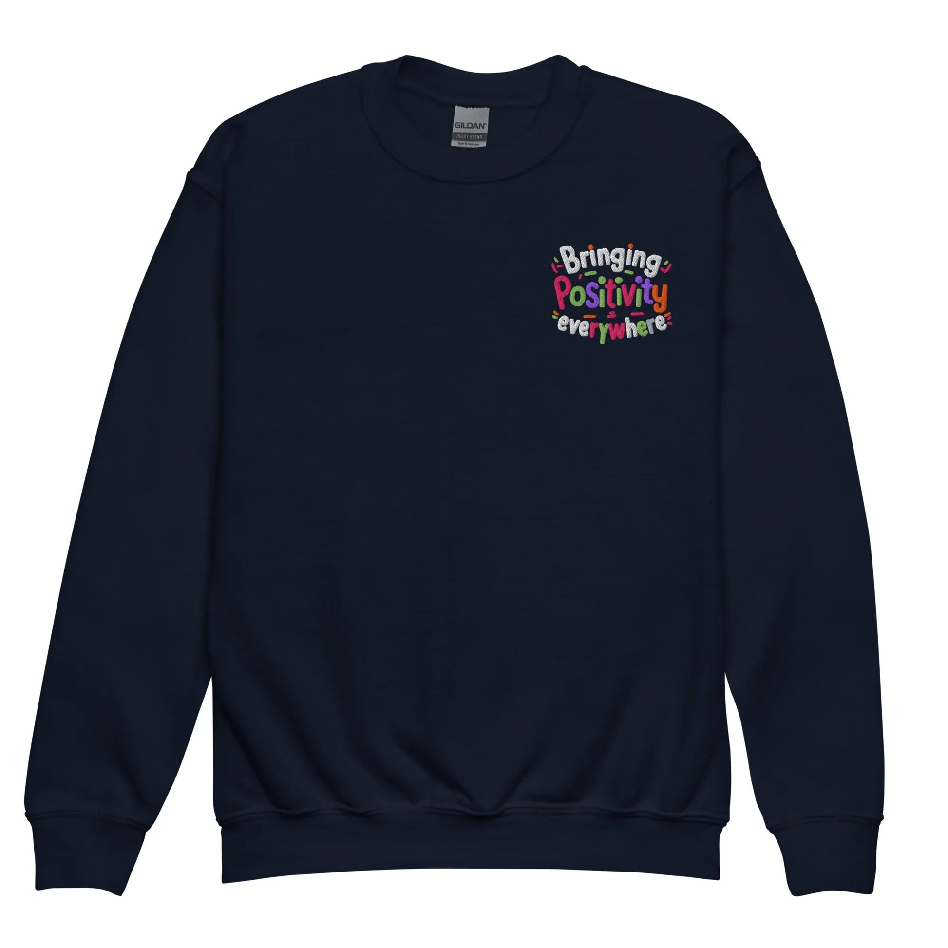 Bringing Positivity Everywhere | Youth Crewneck Embroidered Sweatshirt - AwRans Clothing