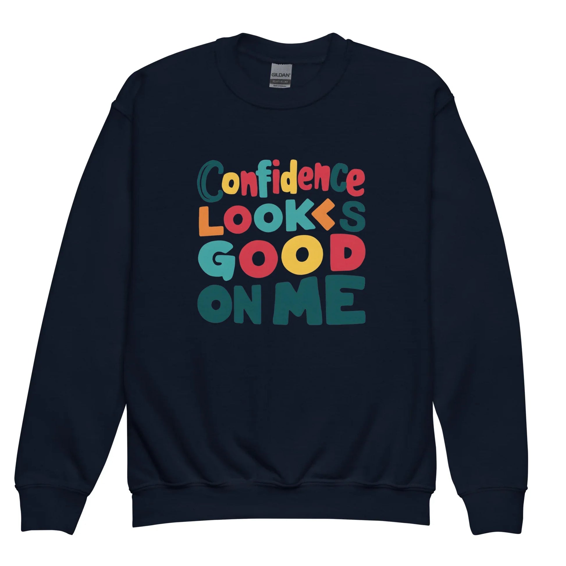 Confidence Looks Good On Me | Youth Crewneck Sweatshirt - AwRans Clothing