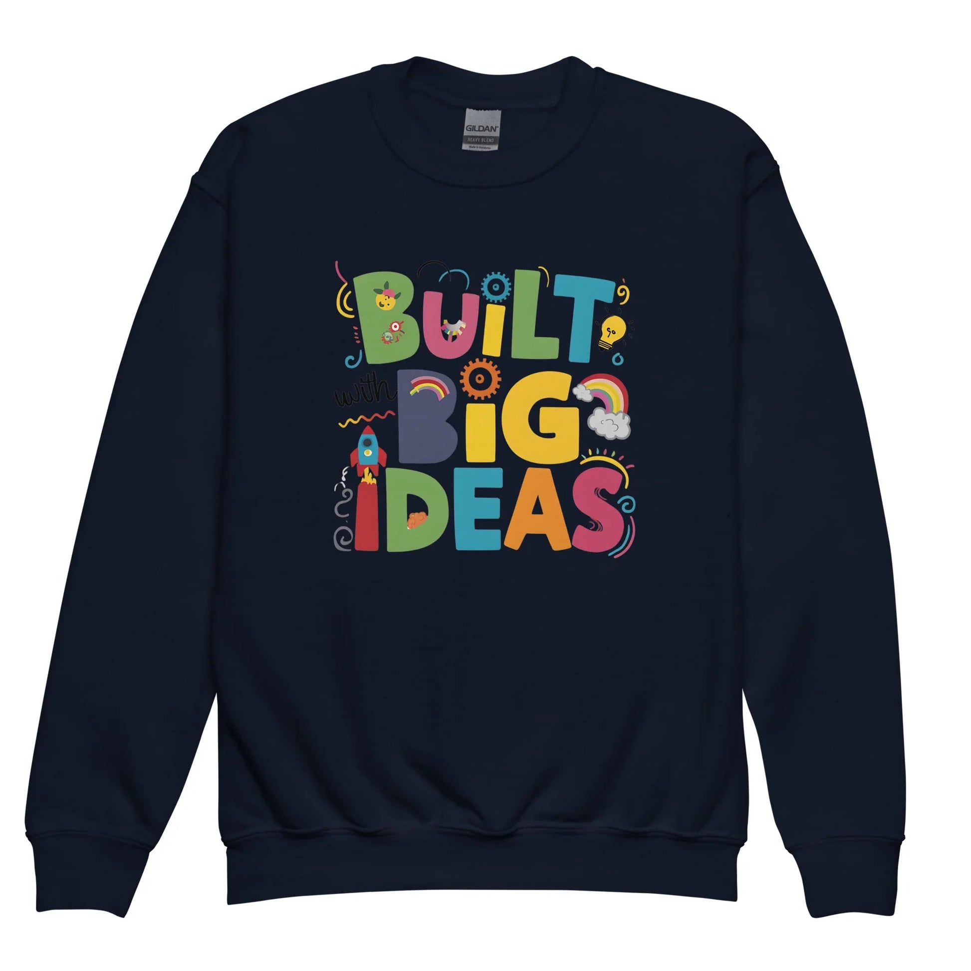 Built With Big Ideas | Youth Crewneck Sweatshirt - AwRans Clothing