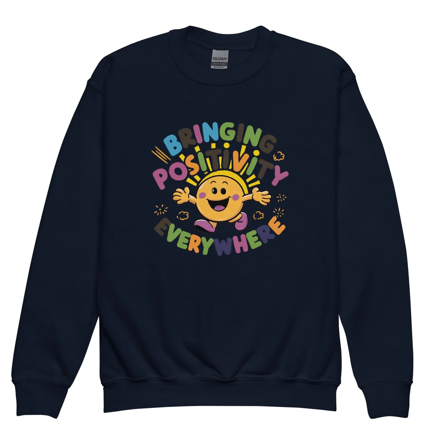 Bringing Positivity Everywhere | Youth Crewneck Sweatshirt - AwRans Clothing