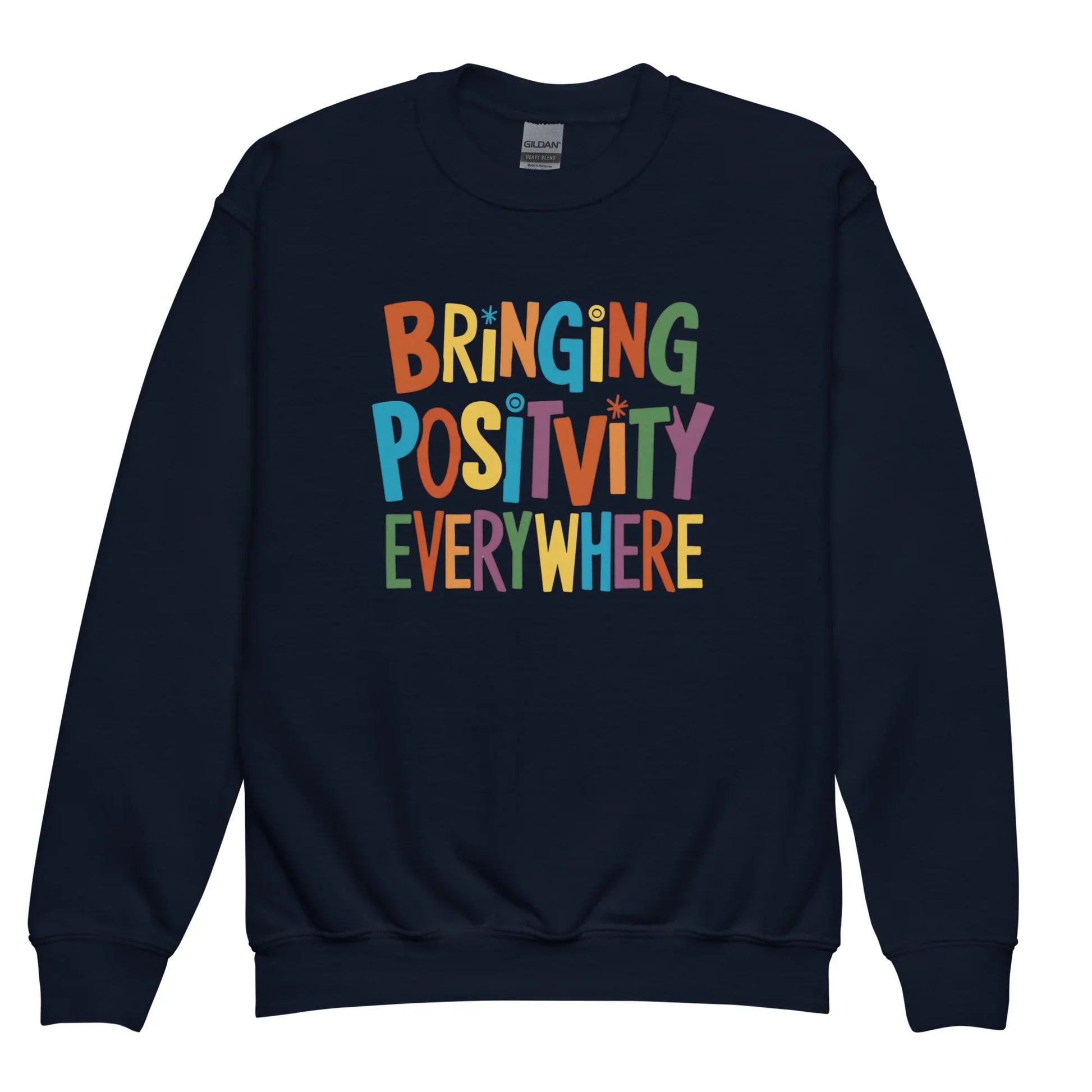 Bringing Positivity Everywhere | Youth Crewneck Sweatshirt - AwRans Clothing