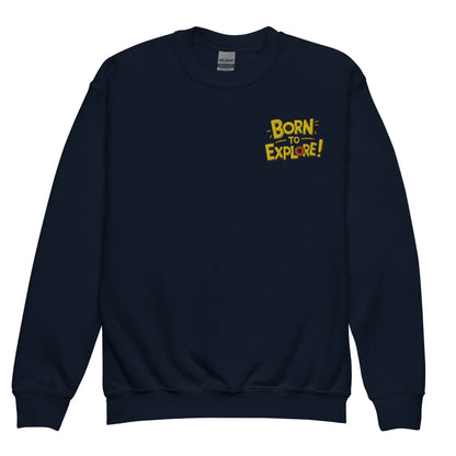 Born To Explore | Youth Crewneck Embroidered Sweatshirt - AwRans Clothing