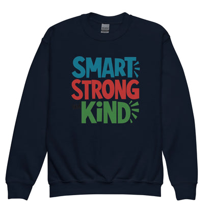 Smart, Strong And Kind | Youth Crewneck Sweatshirt - AwRans Clothing
