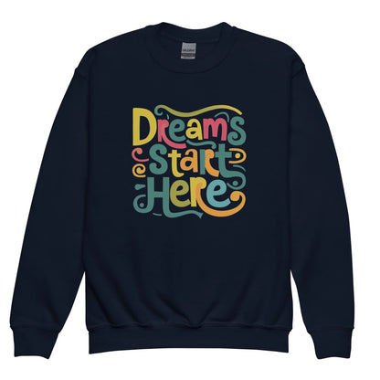 Dreams Start Here | Youth Crewneck Sweatshirt - AwRans Clothing