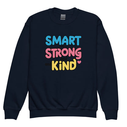 Smart Strong And Kind | Youth Crewneck Sweatshirt - AwRans Clothing