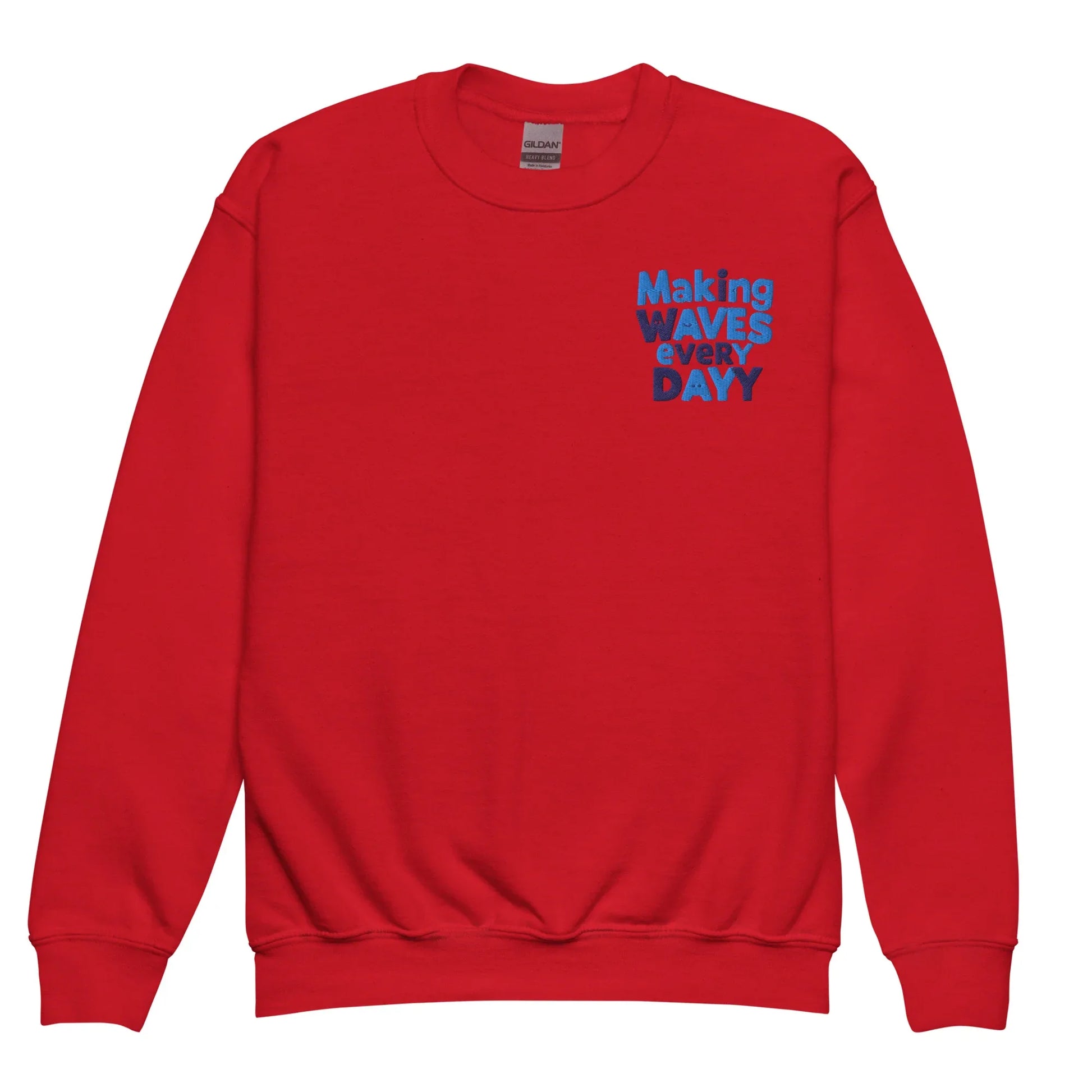 Making Waves Everyday | Youth Crewneck Embroidered Sweatshirt - AwRans Clothing