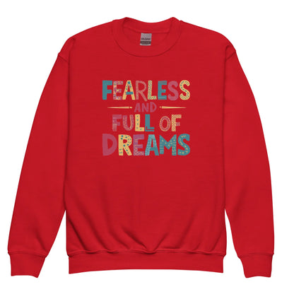 Fearless And Full Of Dreams | Youth Crewneck Sweatshirt - AwRans Clothing