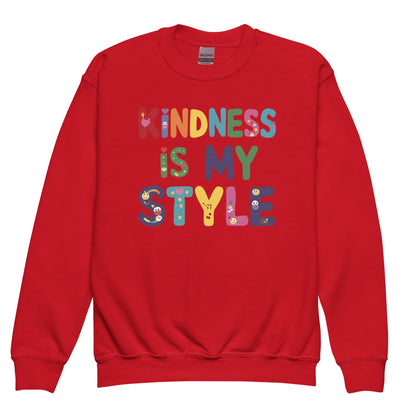 Kindness Is My Style | Youth Crewneck Sweatshirt - AwRans Clothing