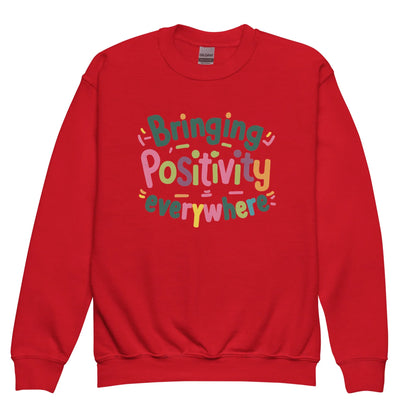 Bringing Positivity Everywhere | Youth Crewneck Sweatshirt - AwRans Clothing