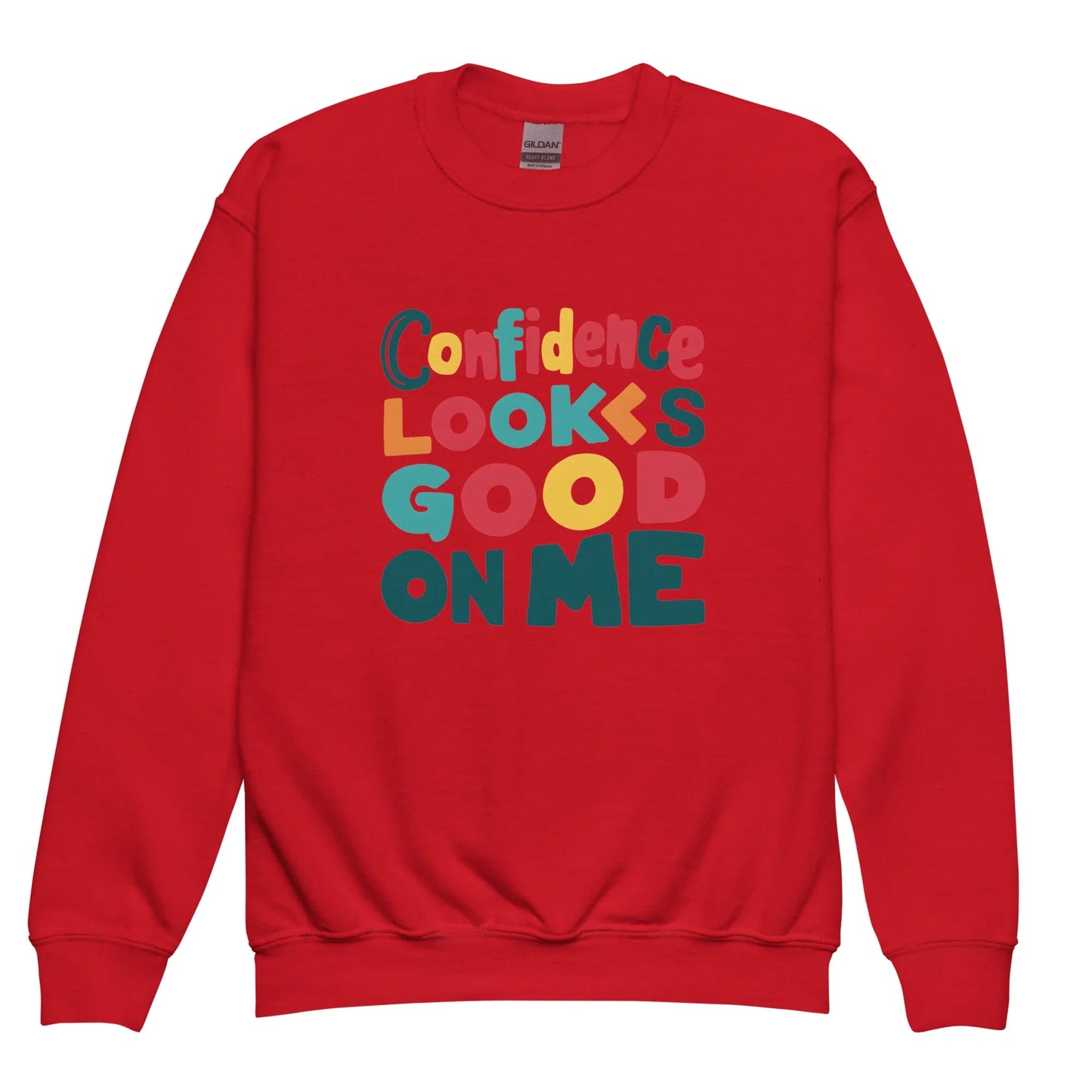 Confidence Looks Good On Me | Youth Crewneck Sweatshirt - AwRans Clothing