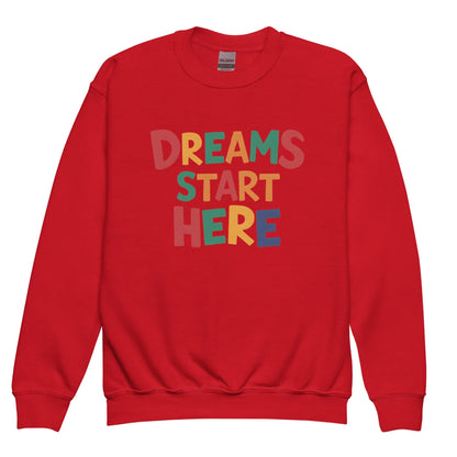 Dreams Start Here | Youth Crewneck Sweatshirt - AwRans Clothing