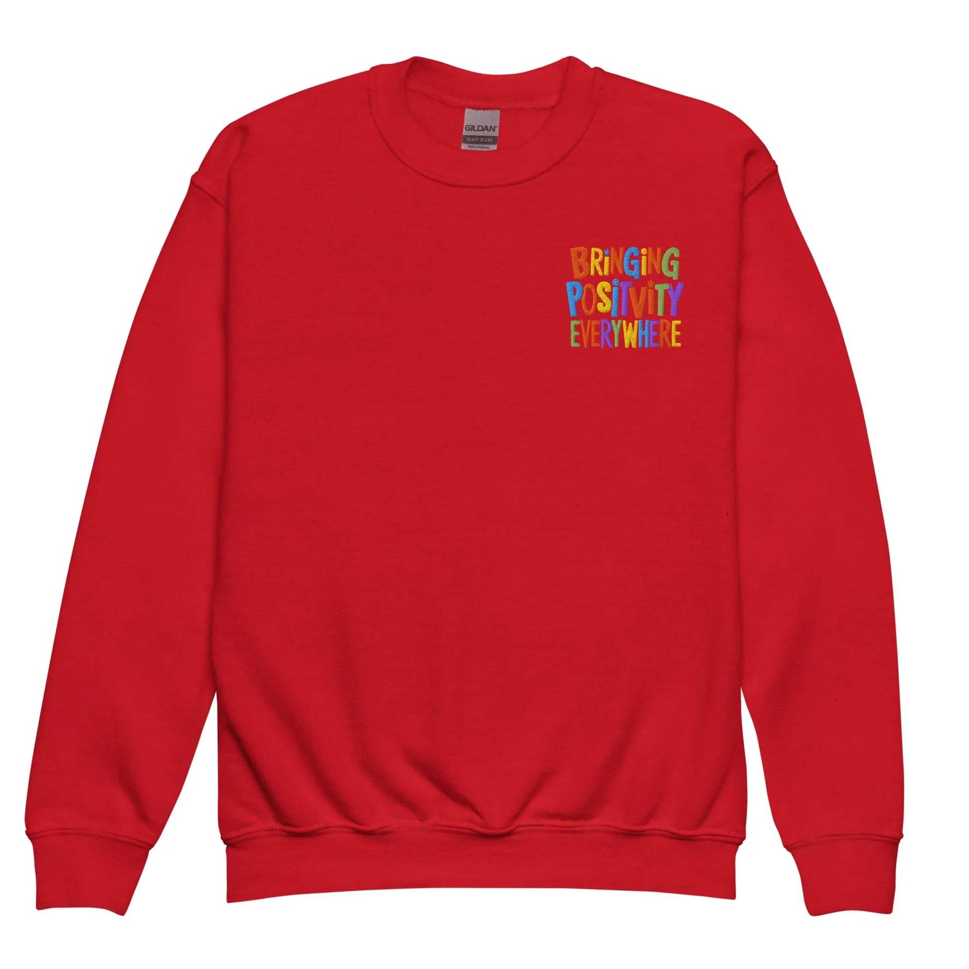 Bringing Positivity Everywhere | Youth Crewneck Embroidered Sweatshirt - AwRans Clothing