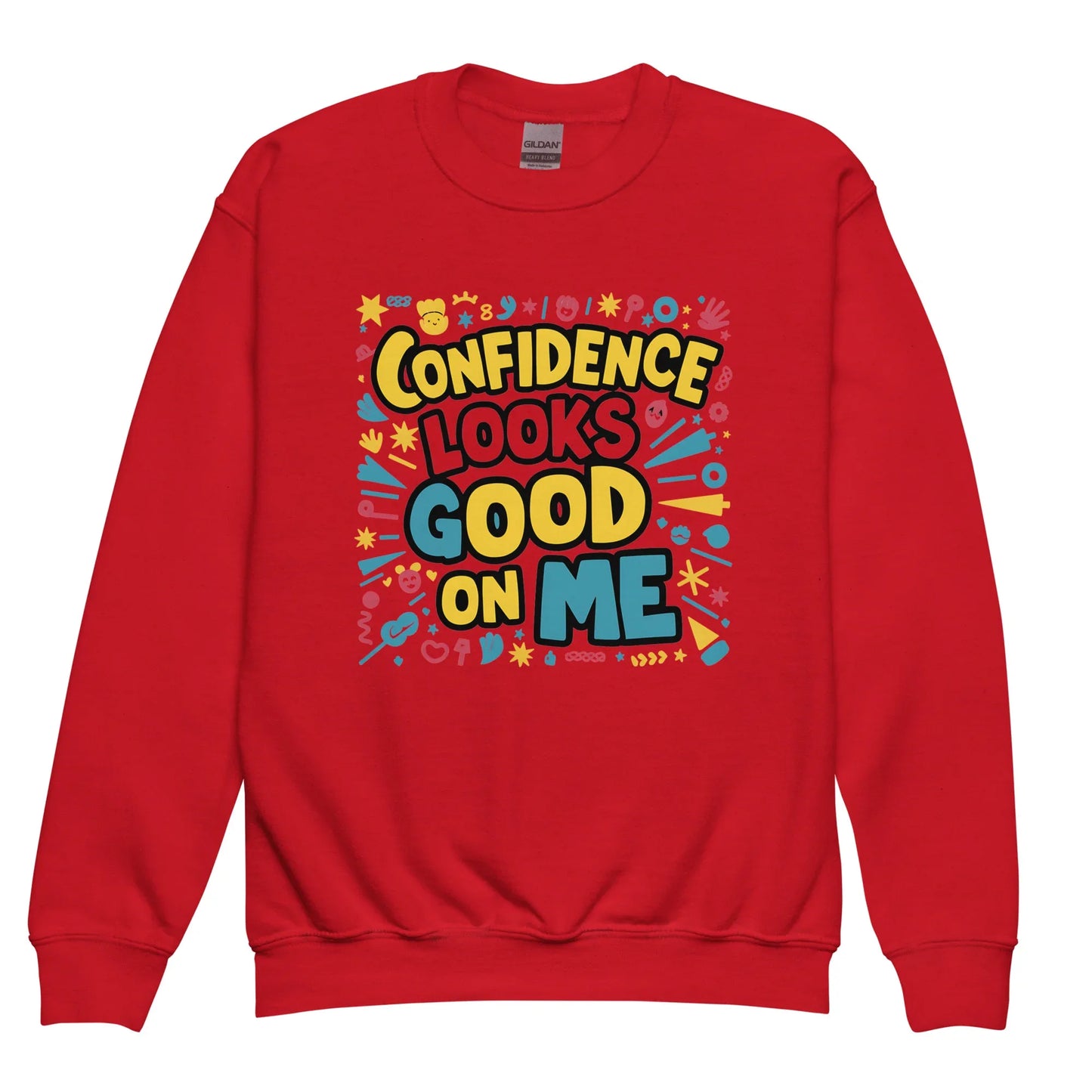 Confidence Looks Good On Me | Youth Crewneck Sweatshirt - AwRans Clothing