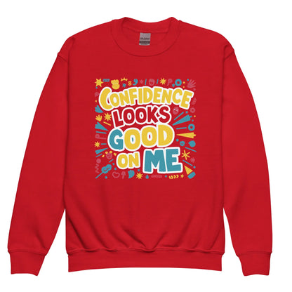 Confidence Looks Good On Me | Youth Crewneck Sweatshirt - AwRans Clothing