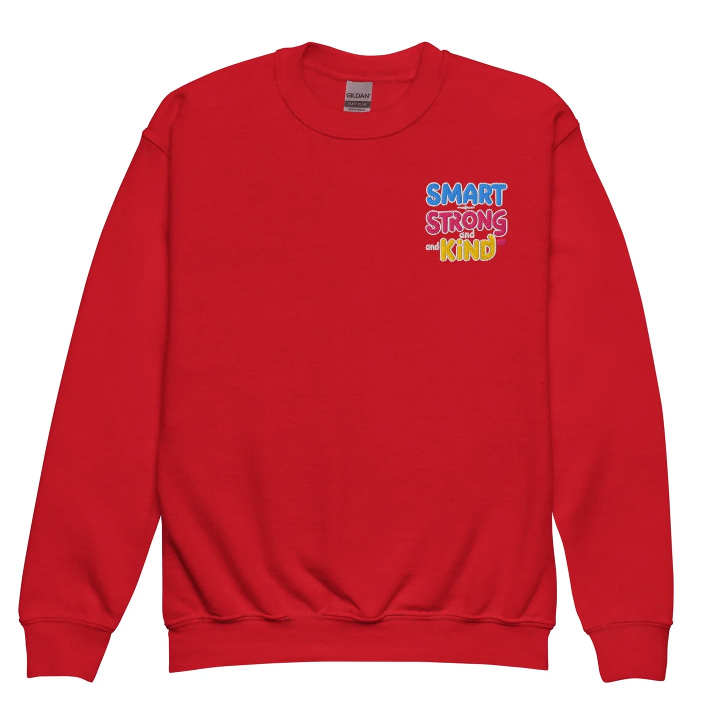 Smart Strong And Kind | Youth Crewneck Embroidered Sweatshirt - AwRans Clothing