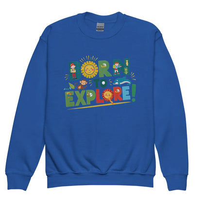 Born To Explore | Youth Crewneck Sweatshirt - AwRans Clothing