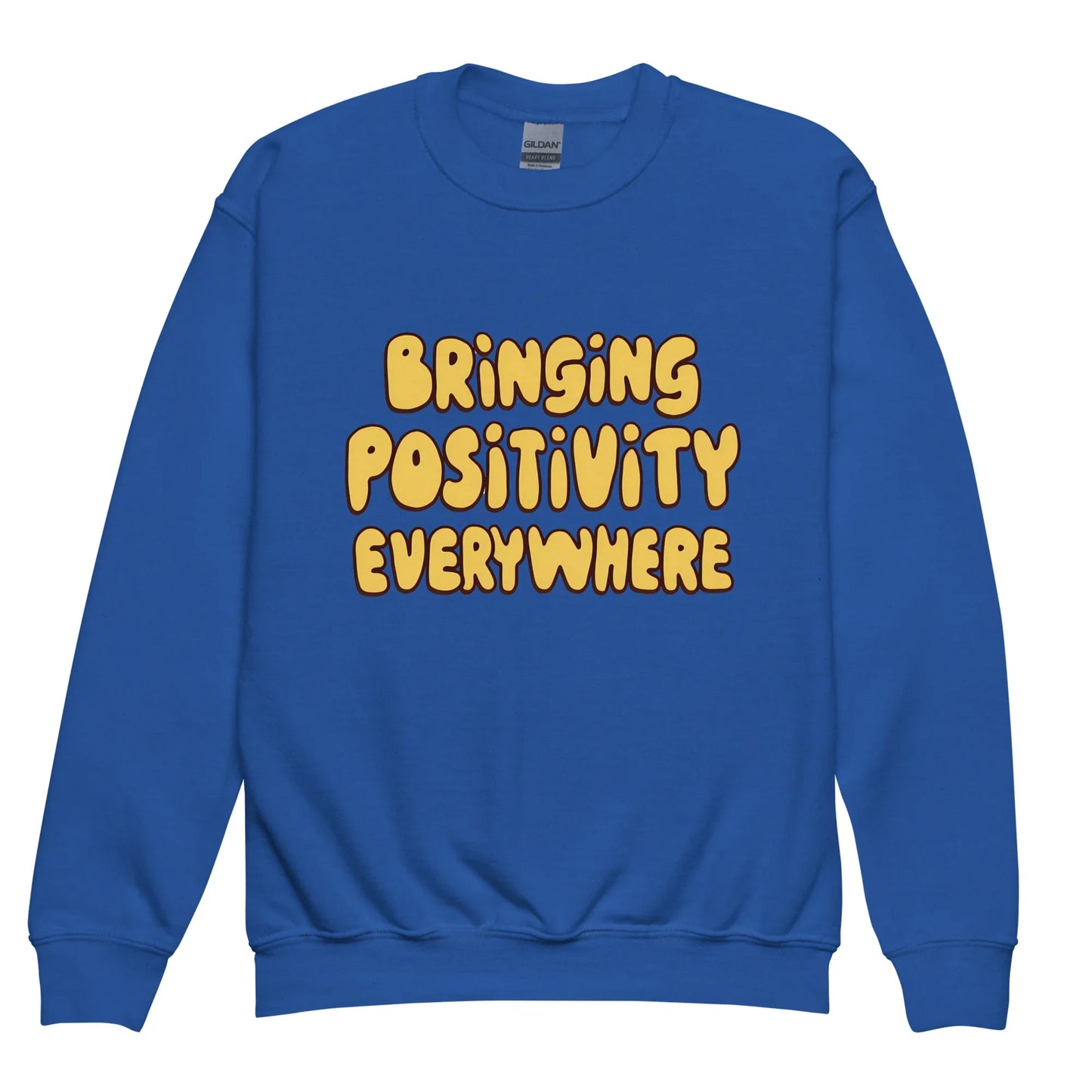 Bringing Positivity Everywhere | Youth Crewneck Sweatshirt - AwRans Clothing