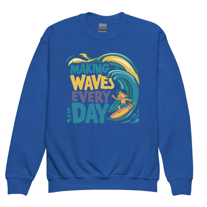 Making Waves Everyday | Youth Crewneck Sweatshirt - AwRans Clothing