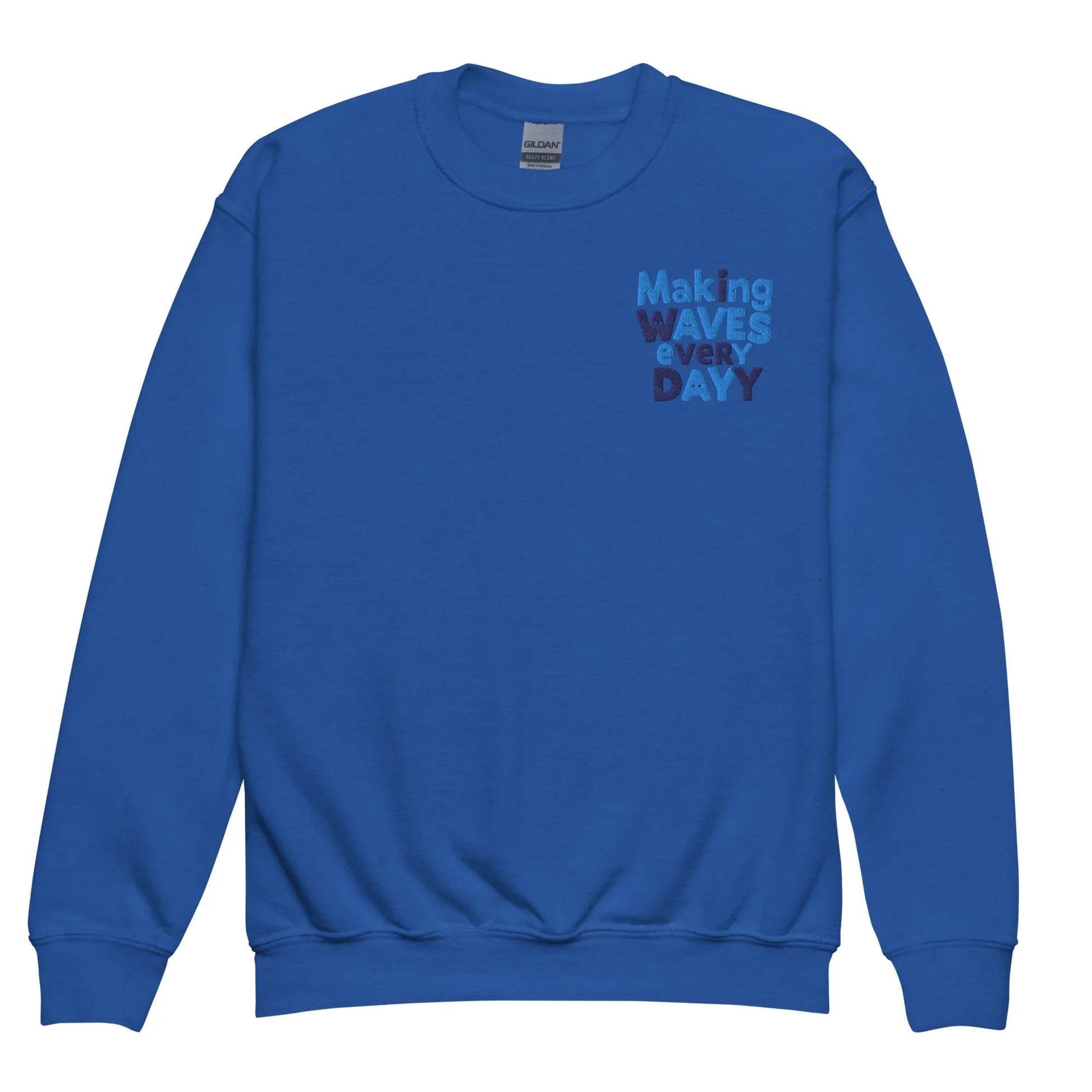 Making Waves Everyday | Youth Crewneck Embroidered Sweatshirt - AwRans Clothing