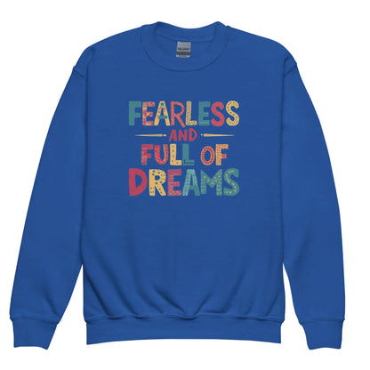 Fearless And Full Of Dreams | Youth Crewneck Sweatshirt - AwRans Clothing