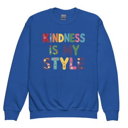 Kindness Is My Style | Youth Crewneck Sweatshirt - AwRans Clothing